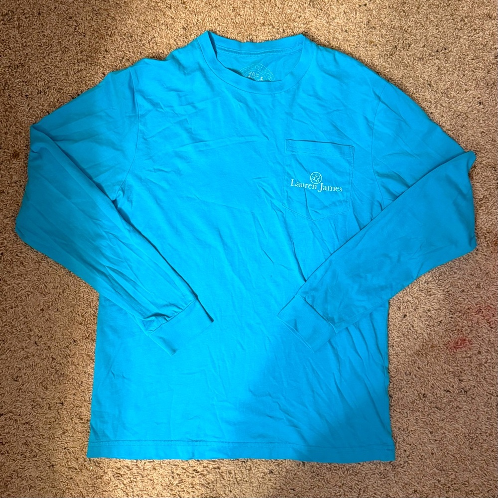 Lauren James turquoise long sleeve tee